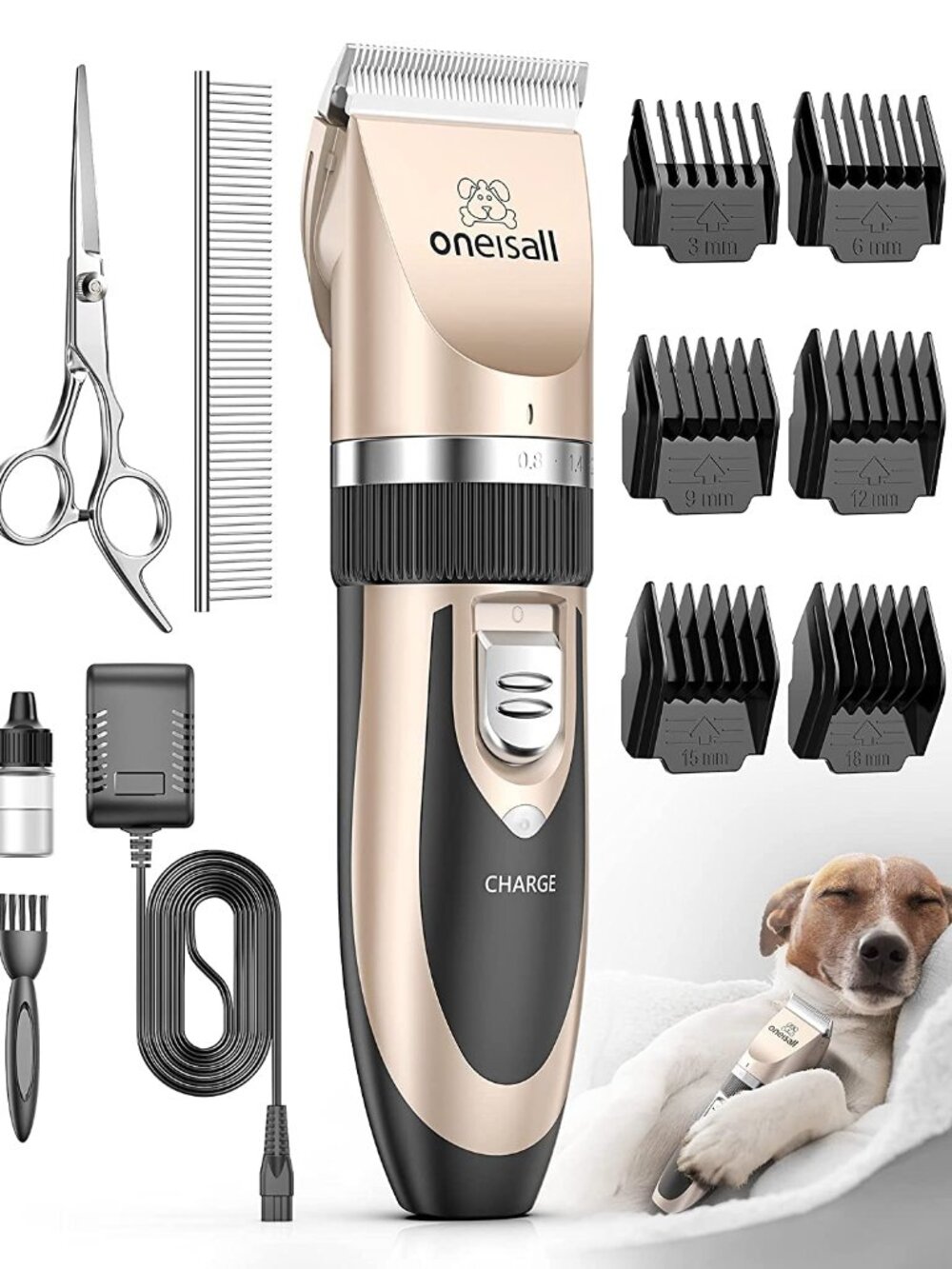 oneisall Dog Clippers Grooming Kit for Dogs Cats Pets